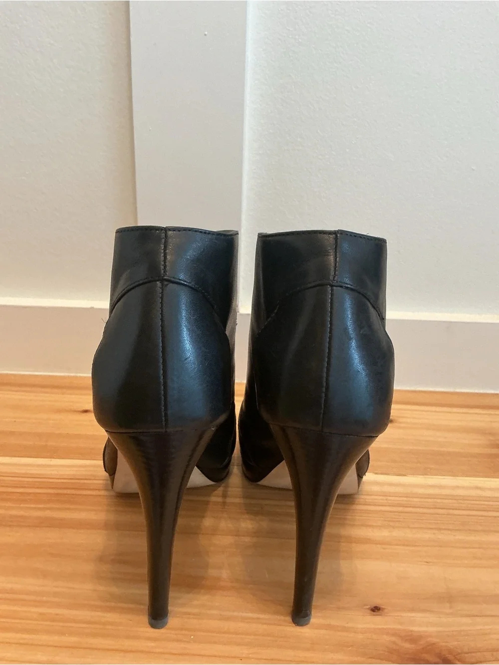 Michael Kors Black Peep-Toe Stiletto Booties